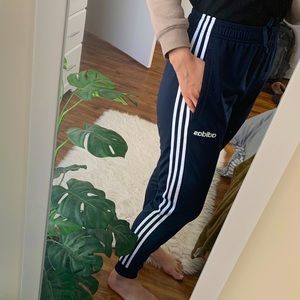 Adidas Navy Blue drawstring Joggers w Zip Pockets